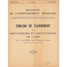 Tableau de Classement des Instituteurs et des Institutrices de l'Oise. Bulletin de l'Enseignement Primaire. Oise. Au 1er janvier 1956 (Promotions faites). Année 1955-1956.