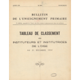 Tableau de Classement des Instituteurs et des Institutrices de l'Oise. Bulletin de l'Enseignement Primaire. Oise. Au 31 décembre 1959. Année 1959.