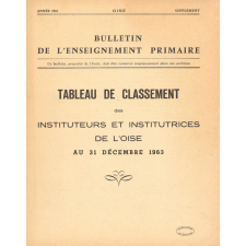 Tableau de Classement des Instituteurs et des Institutrices de l'Oise. Bulletin de l'Enseignement Primaire. Oise. Au 31 décembre 1963. Année 1963.