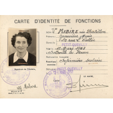 Carte d'identité de fonctions d'une infirmière scolaire.