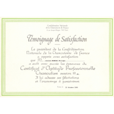Témoignage de satisfaction.