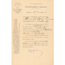 Nomination et maintien comme institutrice suppléante auxiliaire à Coulomby (Pas-de-Calais).