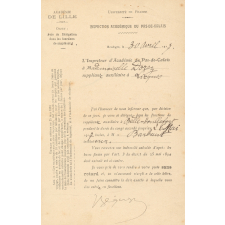 Nomination et maintien comme institutrice suppléante auxiliaire à Belle-et-Houllefort (Pas-de-Calais).