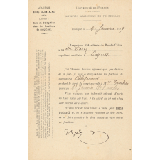 Nomination et maintien comme institutrice suppléante auxiliaire à Alquines (Pas-de-Calais).
