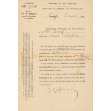 Nomination et maintien comme institutrice suppléante auxiliaire à Alquines (Pas-de-Calais).