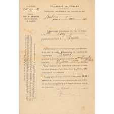 Nomination comme institutrice suppléante à Licques (Pas-de-Calais).