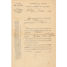 Nomination comme institutrice suppléante à Licques (Pas-de-Calais).