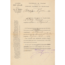 Maintien comme institutrice suppléante à Alquines (Pas-de-Calais).