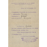 Notification de cessation  des fonctions d'institutrice suppléante à Guînes (Pas-de-Calais).