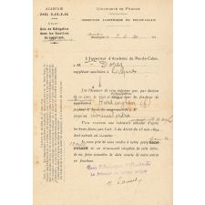 Nomination et maintien comme institutrice intérimaire à Hardinghen (Pas-de-Calais).