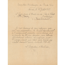 Attribution d'une lettre de félicitations pour les cours d'adultes à Beaulebcourt (Pas-de-Calais).