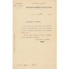 Nomination comme directrice d'école à Quéant (Pas-de-Calais).