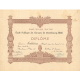 Diplôme. Ecole Publique de Garçons. 
