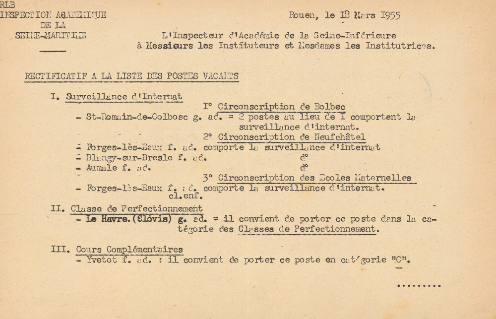 Mouvement du personnel de Seine-Maritime - Promotions.
