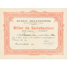 Billet de Satisfaction, Ecole Bellefonds