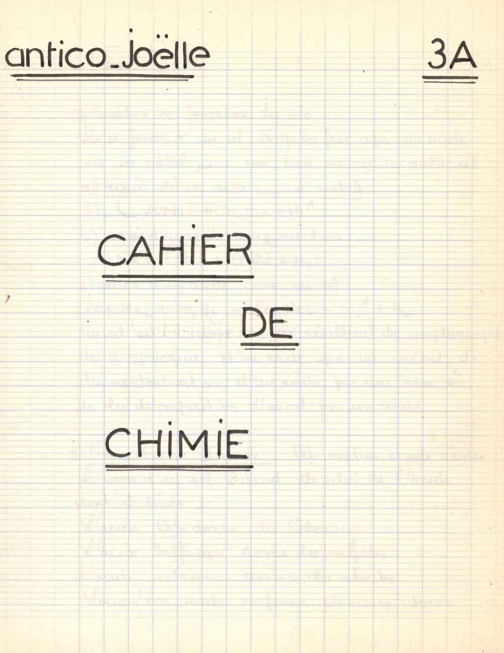 Cahier de chimie