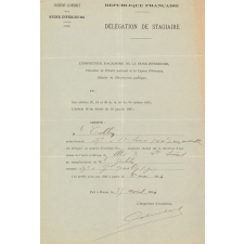 Délégation de stagiaire pour Mademoiselle Tallon
