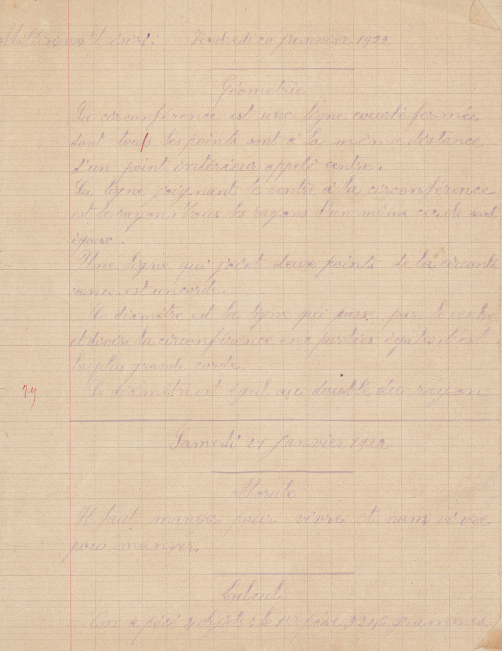 Cahier journalier