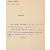 Château de Mesnières. Institution Saint Joseph. Mesnières en Bray (S.I.). Lettre informant les parents de l'échec à l'examen d'entrée. 