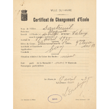 Certificats de vaccination et de Changement d'Ecole. 