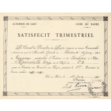 Quatorze Billets de Satisfecit du Lycée du Havre. 