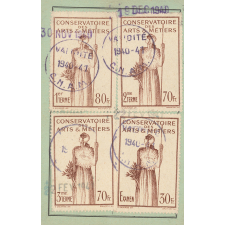 Conservatoire national des Arts et Métiers. 15 cartes d'inscription. 