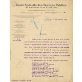 Ecole spéciale des Travaux Publics, du Bâtiment et de l'Industrie. Lettres à un élève par correspondance. 