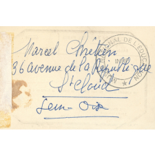Faculté de droit de Paris. Carte provisoire d'inscription.