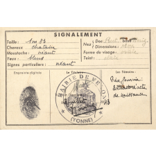 Carte d'identité d'un séminariste. 