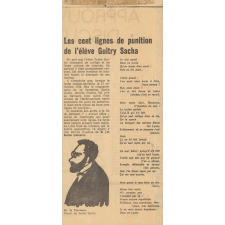 Les cent lignes de punition de l'élève Sacha Guitry. 