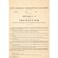 Liste annuelle d'inscription des élèves.