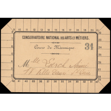 Conservatoire national des Arts et Métiers. 4 cartes d'inscription. 