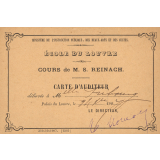 Ecole du Louvre - Carte d'auditeur.