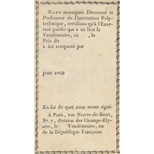 Certificat d'examen.