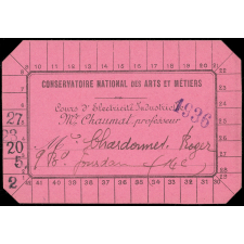 Conservatoire national des Arts et Métiers. 15 cartes d'inscription.