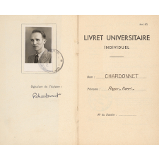 Livret universitaire individuel - Carte de lecteur de la Bibliothèque Nationale.