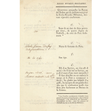 Ecole royale Militaire. Interrogatoire d'Alexis Joseph Dufay, né en 1740.