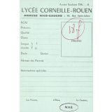 Divers établissements de l'académie de Rouen. Certificats de scolarité et autres imprimés. 