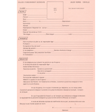 Divers établissements de l'académie de Rouen. Fiches d'inscription d'élève. 