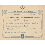 Ecole Notre-Dame de Bourg - Mention honorable, très bien.