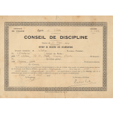 Billet de félicitations du Conseil de Discipline du Lycée de Laon. 