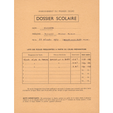 Enseignement du premier degré. Dossier scolaire.