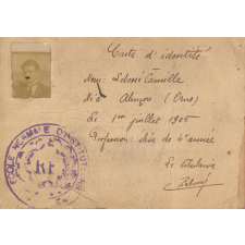 Carte d'étudiant de l'École Normale de Rouen. 