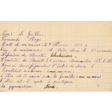 Fiche de renseignement de l'élève. 