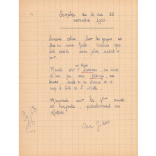 Cahier de surveillance. 