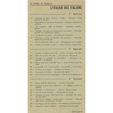 L'italien des Italiens : table des matières et index