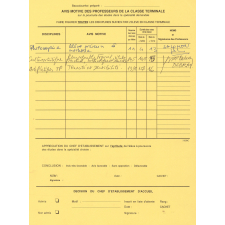 Dossier de candidature en première année de Section de Technicien Supérieur. Rentrée 1993.