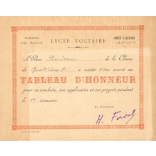 Tableaux d'honneur. 