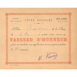 Tableaux d'honneur. 