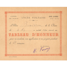Tableaux d'honneur.